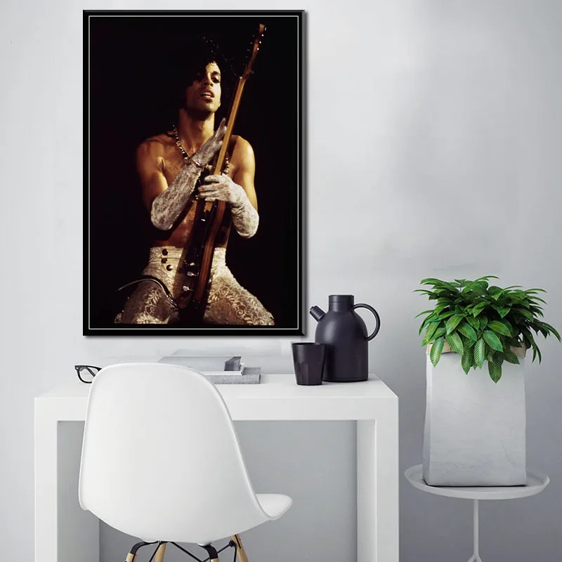 P715 Принс(Роджерс Нельсон) Черный Белый рок музыка ПЕВЕЦ звезда Искусство Живопись Шелковый Холст плакат настенный домашний декор