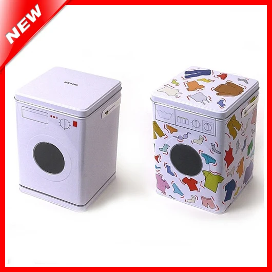 Decorative Laundry Machine Shaped Detergent Washing Powder Storage Decorative Laundry Machine Shaped Detergent Washing Powder Storage Tin Box Pet Dog And Cat Food Container Sundries Organizer In Bo Bins From