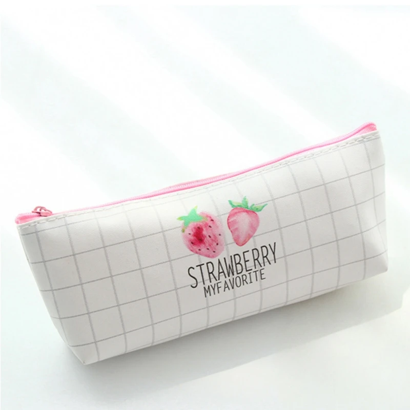 

Cute Strawberry Print Women Cosmetic Bag Portable Zipper Travel Letter Makeup Bags Pouch Toiletry Organizer Holder
