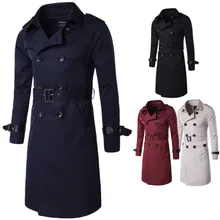 Мужской Тренч, классический двубортный Тренч, Мужская зимняя одежда, длинные куртки, пальто, пальто в британском стиле