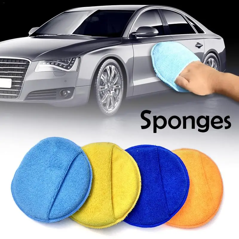 

High Density Round Car Waxing Sponge Polishing Disc Microfiber Overlock Pocket Car Wash Sponge Cloths & Brushes Cleaning Sponge