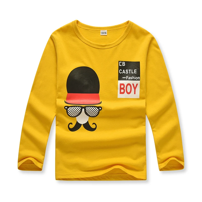 Коллекция года, Осенняя детская футболка одежда для маленьких мальчиков и девочек хлопковые детские футболки для мальчиков, топы с длинными рукавами и принтом героев мультфильмов, футболки для мальчиков - Цвет: 2