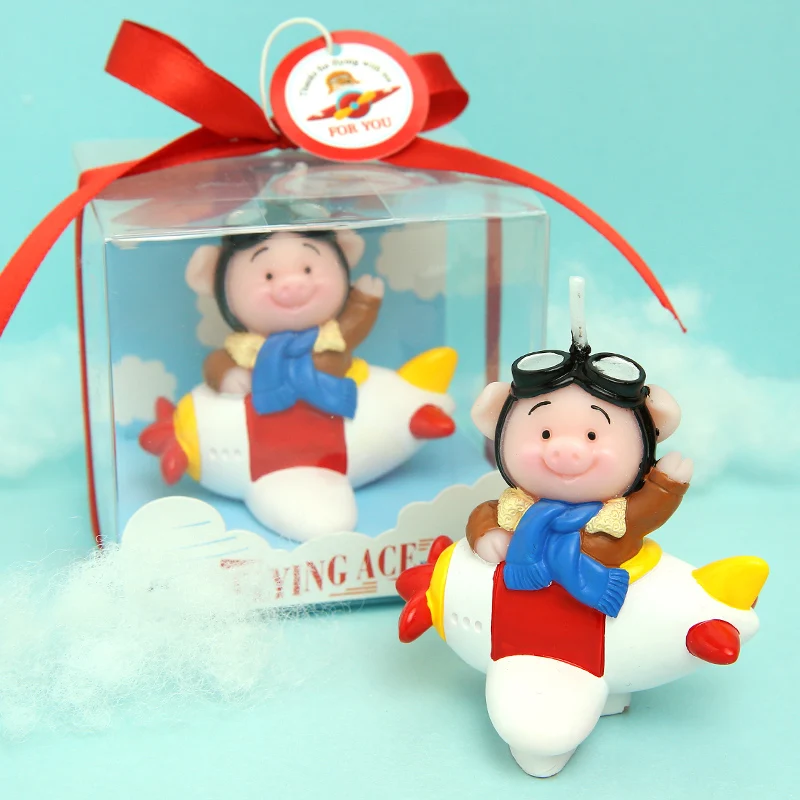 Креативный торт украшение свечей самолет Летающий свинья свеча милые дети мультфильм бездымный день рождения облако украшение