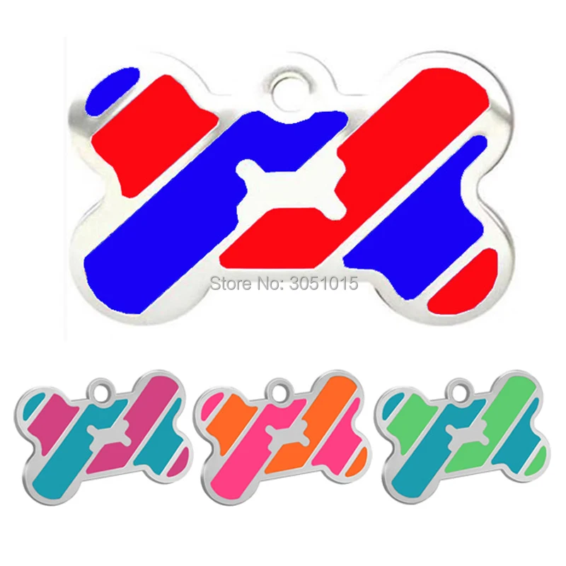 

wholesale 100 X Dog Tag Custom Pet Bone Name Tags Dog Collar Accessories Anti-lost Puppy Cat Nameplate Tag Personalized Engraved