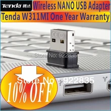Цвет не посылка, Tenda W311MI NANO 150 Мбит/с Wi-Fi Беспроводной-N WLAN 150N USB2.0 переходник ключ сетевой адаптер
