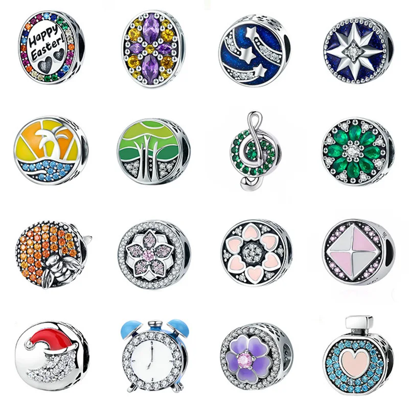 

Charms Silver 925 Original 2019 New Clear Cubic Zirconia fit Cute Woman Wedding European Bracelet Charm Beads for Jewelry Making