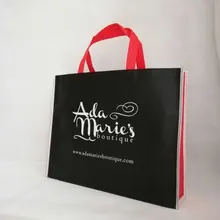 500 шт./партия, многоразовая черная и красная Нетканая сумка для покупок, Подарочная сумка для продвижения обуви, Подарочная одежда