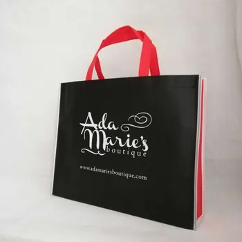 

Wholesale 500pcs/lot Large Capacity Reusable Black and Red Non Woven Tote Shopping Bag Gift Bag for Promotion Shoes Clothes Gift