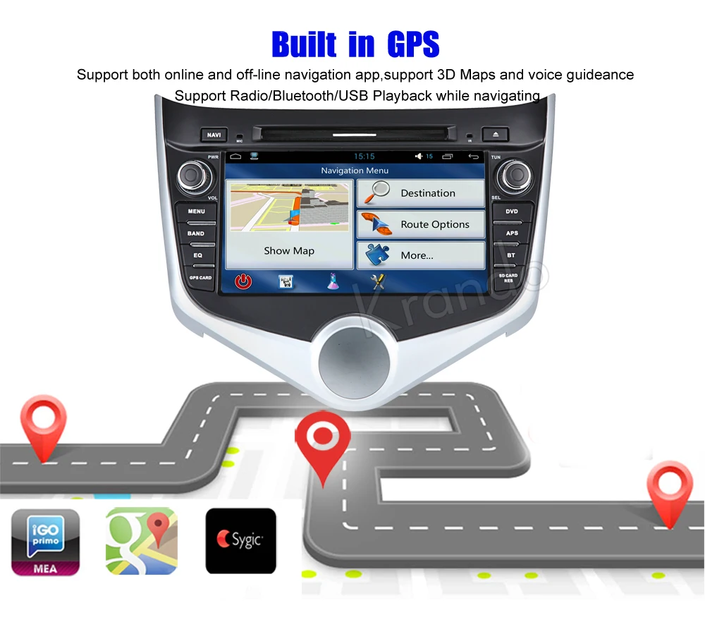 Excellent Krando 8" Android 7.1 car audio radio navigation multimedia system for MVM 315 FOR CHERY FULWIN2 gps dvd player WIFI 3G DAB+ 2