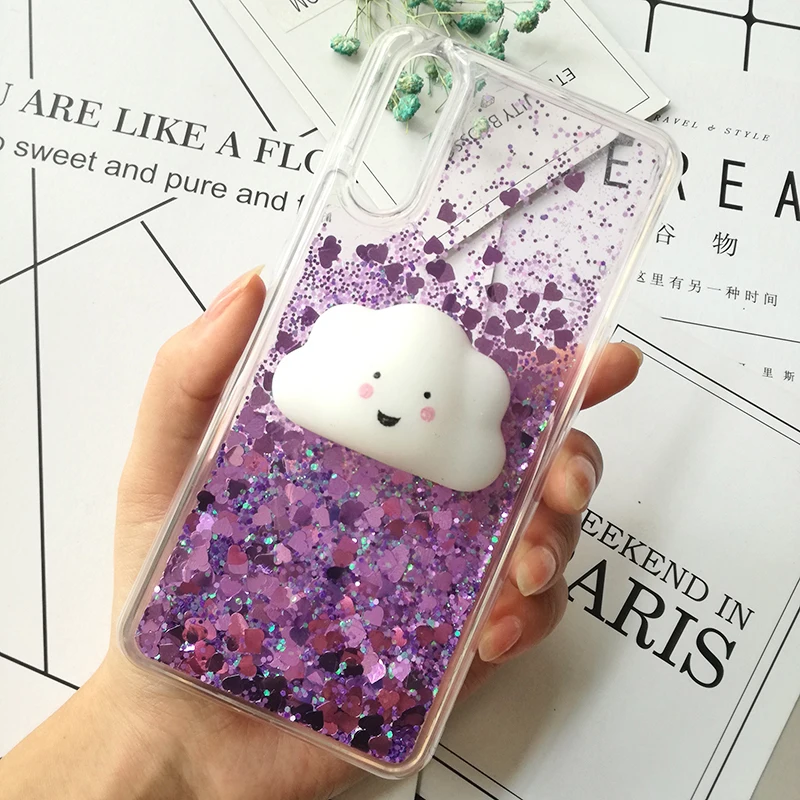 3D Squishy Cat Cases For Huawei P smart P8 p9 lite mini 2017 Liquid Glitter Cover Honor 8 lite 8 pro 9 10 V10 6A 6X 5A 5X 5C 4A (15)