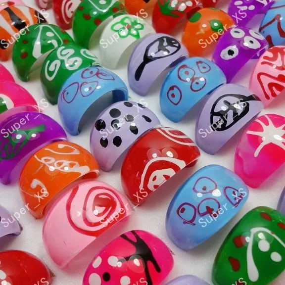 500pcs wholesale jewelry ring mixed lots pretty fashion colourful