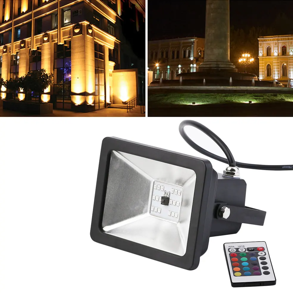 

Black LED Flood Light Lamp 20W RGB AC85-265V Floodlight Outdoor Lighting