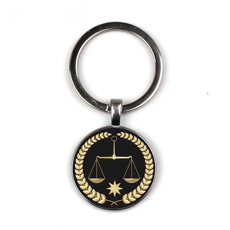 Handmade Judges Gold Balance Justice Messenger Men's Keychain High