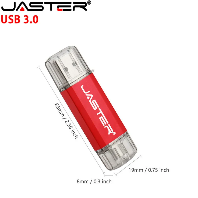 JASTER USB 3,0 type-C OTG USB флешка 64 ГБ 32 ГБ 16 ГБ ручка-накопитель смартфон память Мини USB флешка type-C 3,1 двойной разъем