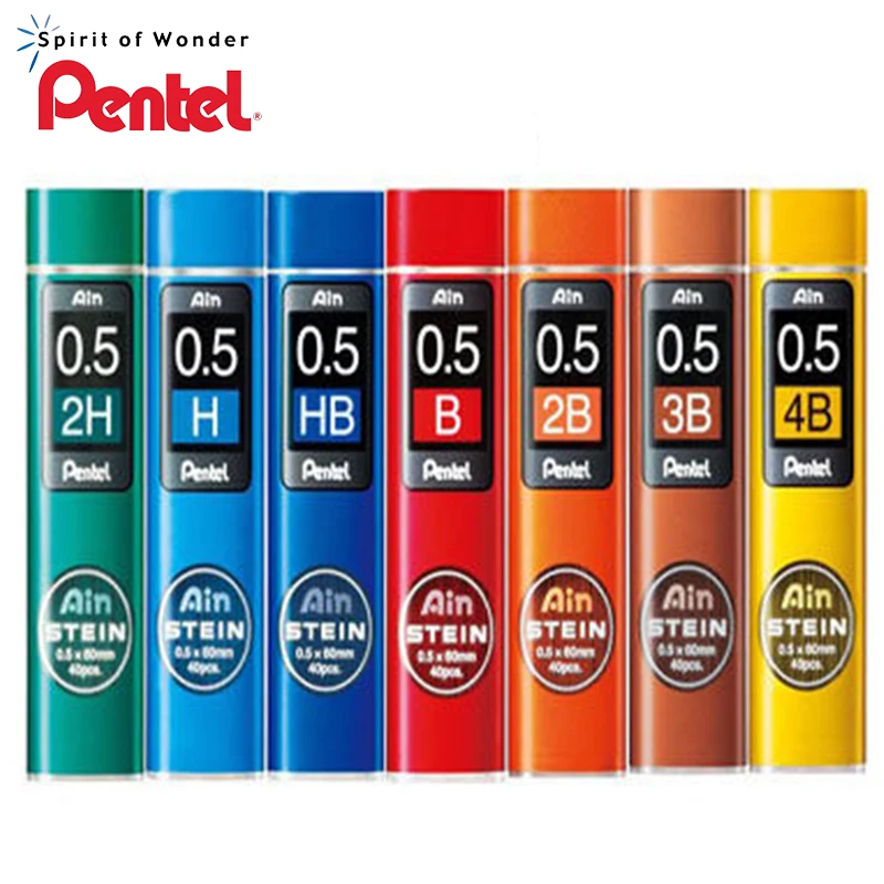 Pentel Pencil C275 свинцовый стержень Stein Enhanced Silica 0,5*60 мм 2 H, H, HB, B, 2B, 3B, 4B механический карандаш Пишущие принадлежности