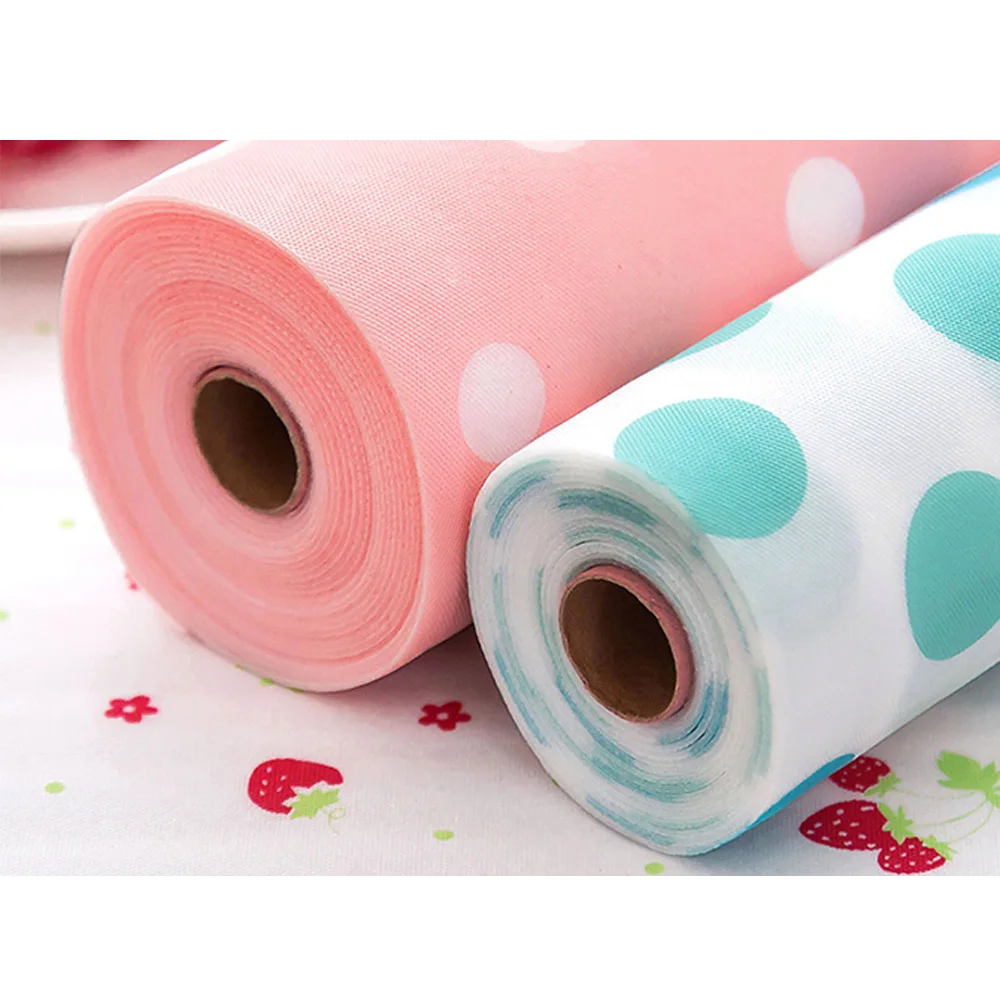 30*500CM Kitchen Drawer Paper Polka Dot Floral Strawberry Print Waterproof Oilproof Non-Adhesive Wardrobe DIY Cabinet Dining Pads Mats