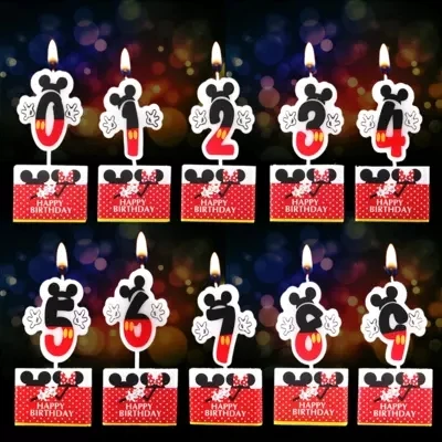 

NEW Mickey Minnie Mouse Birthday Candle 0 1 2 3 4 5 6 7 8 9 Anniversary Cake Numbers Age Candle Party Supplies Decoration
