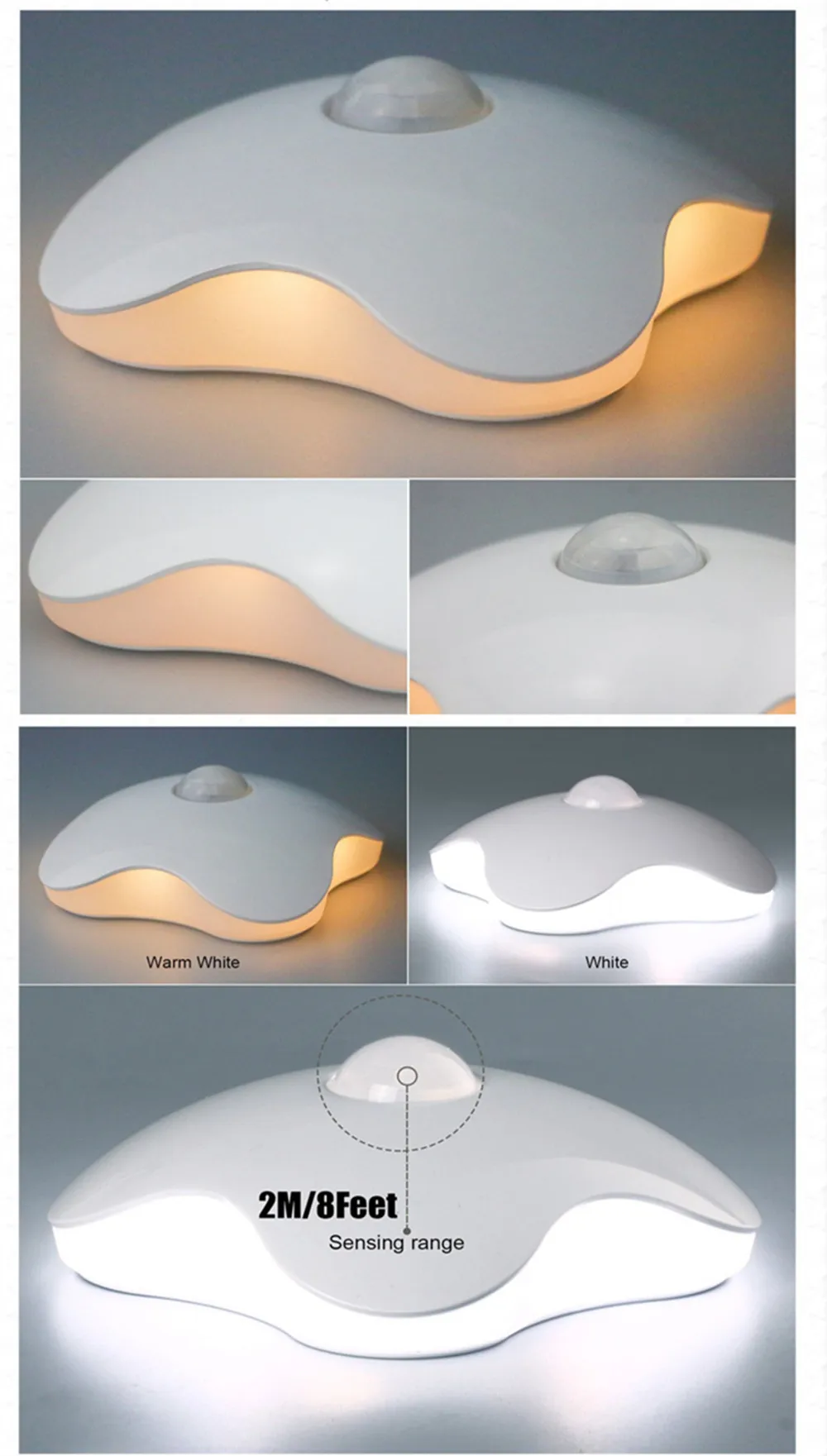 SuperNight Four-leaf clover Lucky LED Night Light Rechargeable Motion Sensor Corridor Stairs Bedroom Smart Home Wall Table Lamp (19)