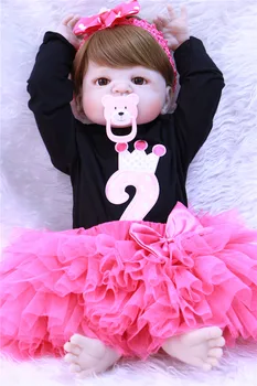 

NPK 23"full body silicone reborn baby dolls girl body child gift BJD doll bebes reborn com corpo de silicone menina boneca