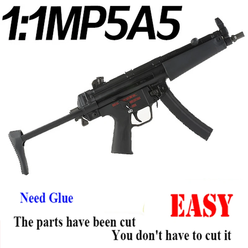 1:1 MP5 A5 Игрушечная модель пистолета из бумаги, собранная развивающая игрушка, строительные игрушки, карточные модели, строительные наборы