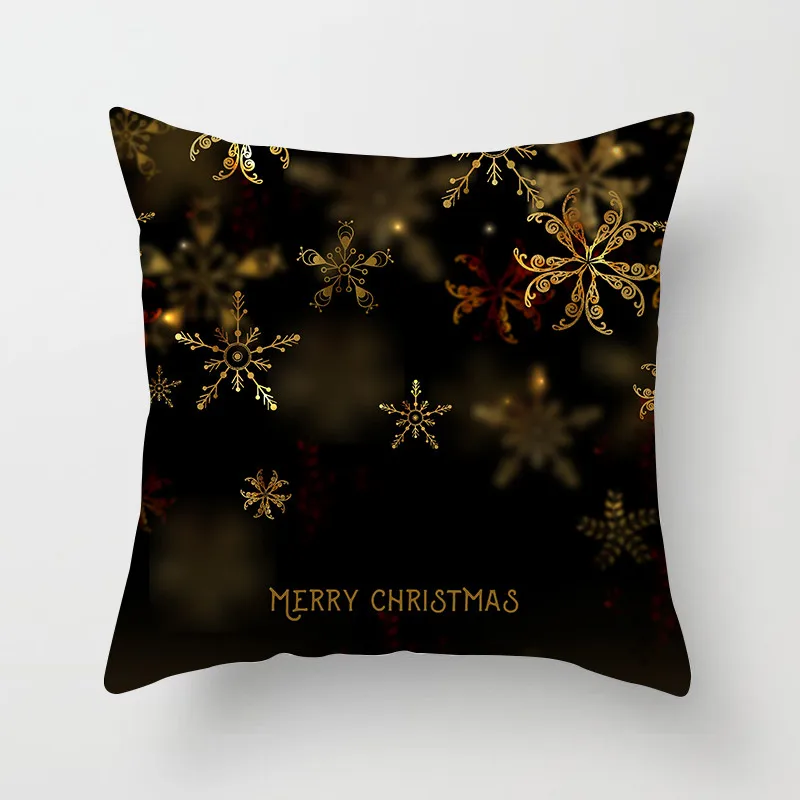 Fuwatacchi Наволочка на подушку с изображением рождественской елки звезды новогодний геометрический домашний декоративный с рисунком Золотая Наволочка на подушку
