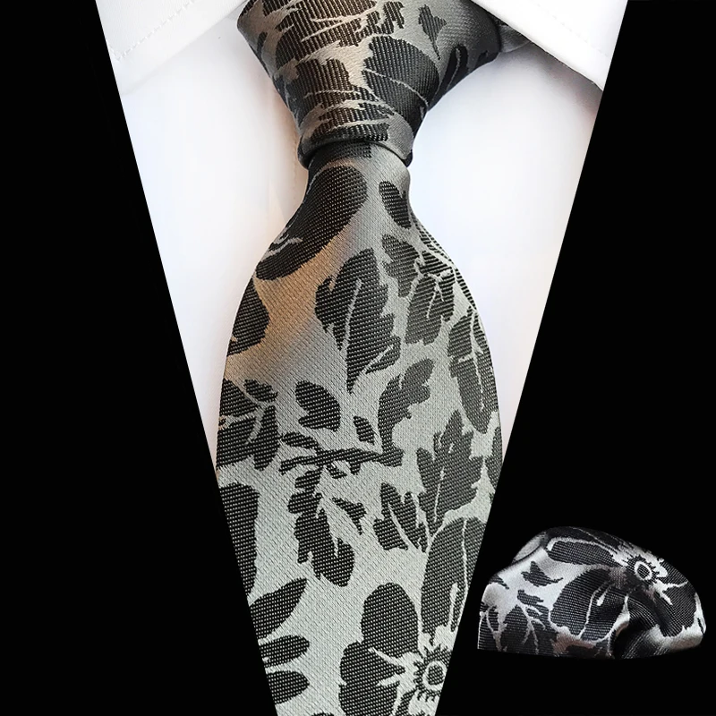 Mantieqingway Цветочный Шелковый шейный платок с принтом носовой платок Набор для мужской рубашки деловая Свадебная Цветочная печать Gravatas узкий галстук - Цвет: 13