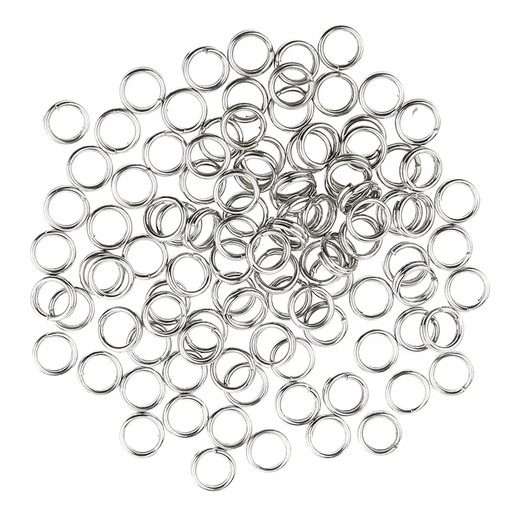 100pcs Double Loops Fishing Split Rings Lure Hook Connecting Circle High Steel Fishing Linking Circle