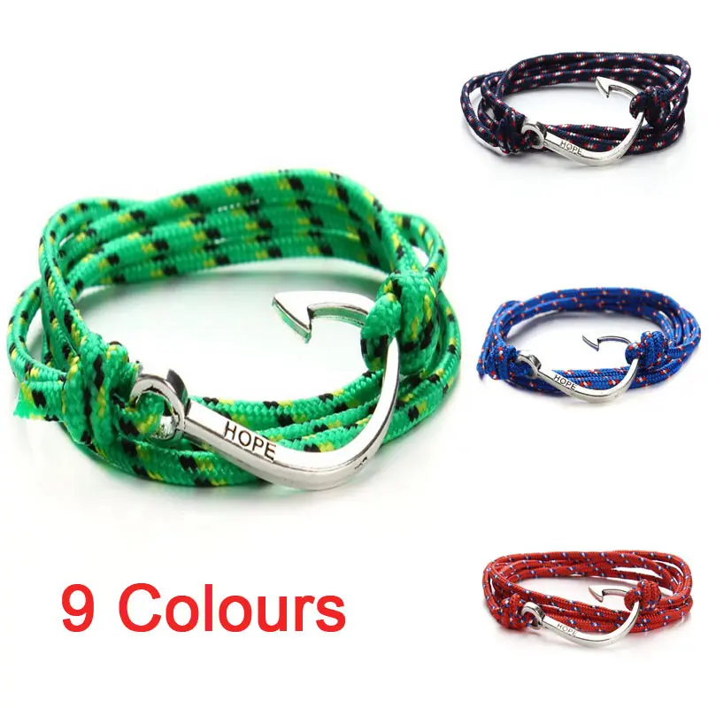 2016 New Tom Hope Anchor Bracelet Ancre Marine Cuir Homme Pulsera Ancla Fashion Leather Bracelets for Mens Women Jewellery F2835