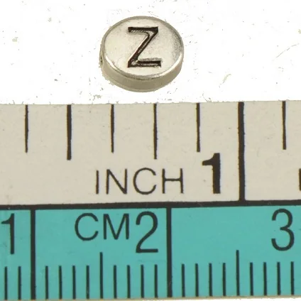 Бусины с алфавитом, подвески, браслет, ожерелье, ручная работа, овальная буква, 26, полная, а Б, плоская, серебряная, металлическая, Ювелирная фурнитура, 6*5*3 мм, 100 шт - Цвет: Z