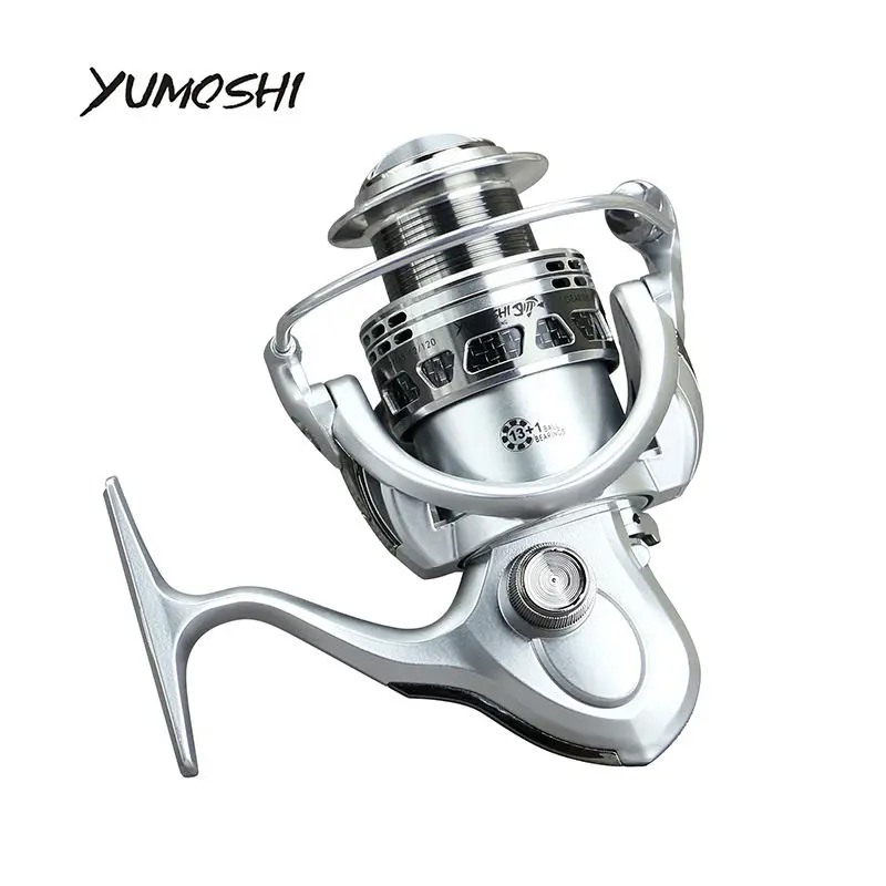 

2017 New YUMOSHI LH2000-5000 fishing reel 13+1BB 5.5:1 CNC carbon rocker arm full metal stainless steel bearing reels