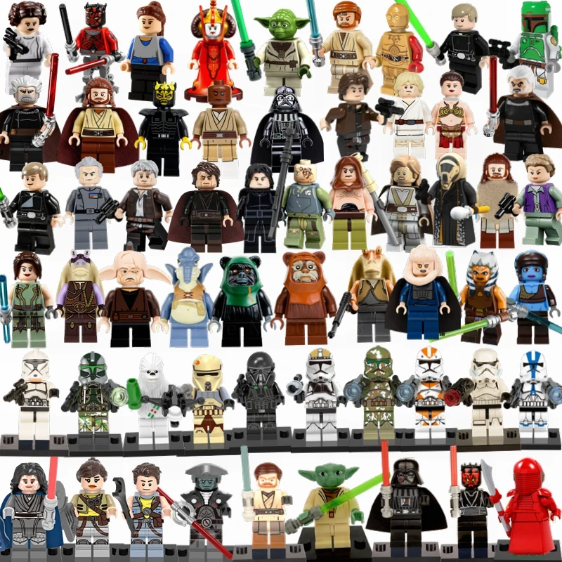 

Legoing Starwars Sets Action Figures Han Solo Anakin Rey Yoda Darth Vader Obi Wan Star Wars Legoings Jedi Building Blocks Toys