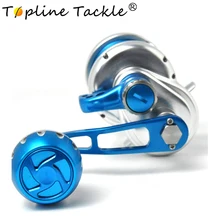 Topline Saltwater Fishing trolling Reel TC100-500R Max Drag 25-35kg Sea Boat Jigging Reel full metal jigging reel 2 speed 4 5 1 2 1 1 trolling fishing reel 30kgs power drag deep sea saltwater boat reel right
