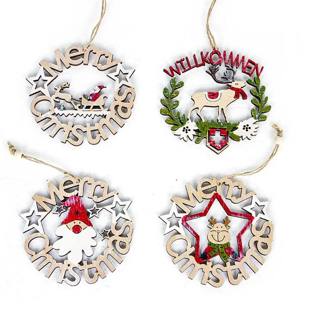 

Elk Santa Claus Pendant Christmas Tree Pendant Colorful Ornament Christmas Creative Decoration