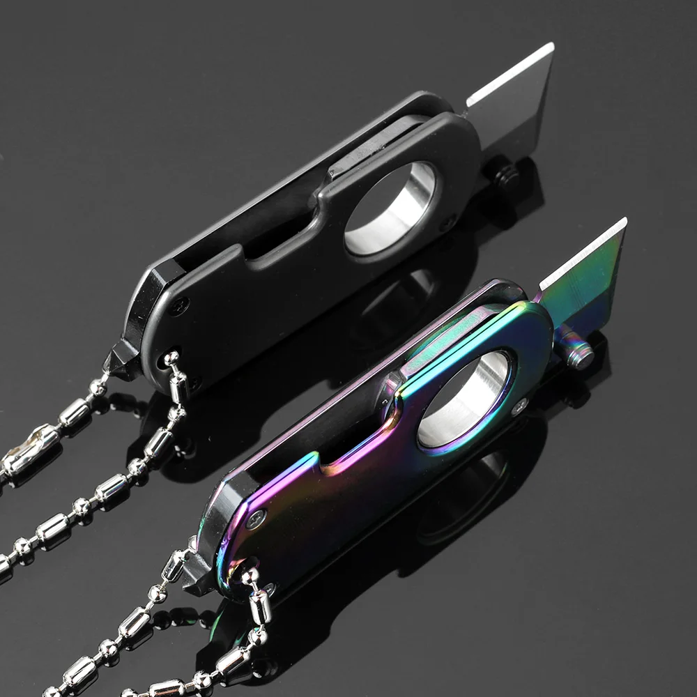 KKWOLF мини ожерелье нож цвет/серый титановое кольцо шеи Ножи кемпинг самообороны тактический Карманный выживания EDC нож инструмент ЧПУ