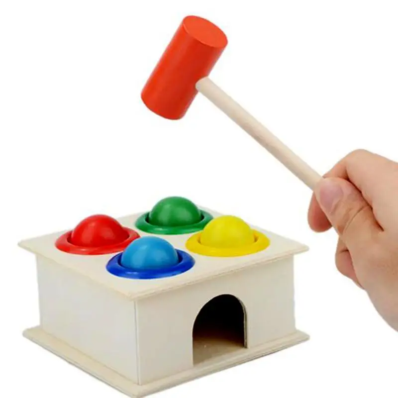 

Wooden Ball Hammer Box Children Early Learning Educational Toys Kids Mini Game Toys Family Activity Baby Ability Improve Toys