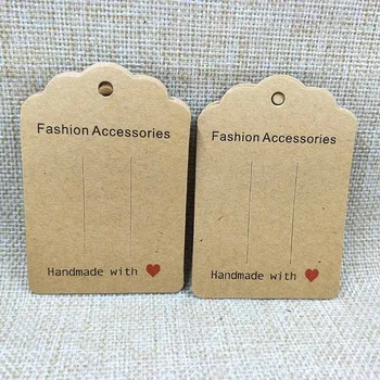 

2018 hot sale new zerongE jewelry white/kraft paper cardboard hair clip hair claws blank card 100pcs per lot