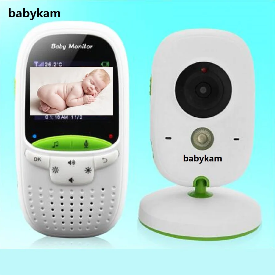 

babykam video nanny baby monitors 2.0 inch LCD IR Night Vision Temperature Monitor Lullabies 2 way talk VOX radio nanny monitor