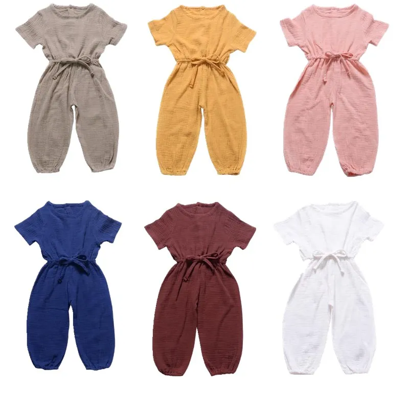 

Summer 2019 New Baby Born Clothes Boys And Girls Kids Bodysuit Cotton Cute Solid Color Baby Boys And Girls One Piece Outfit