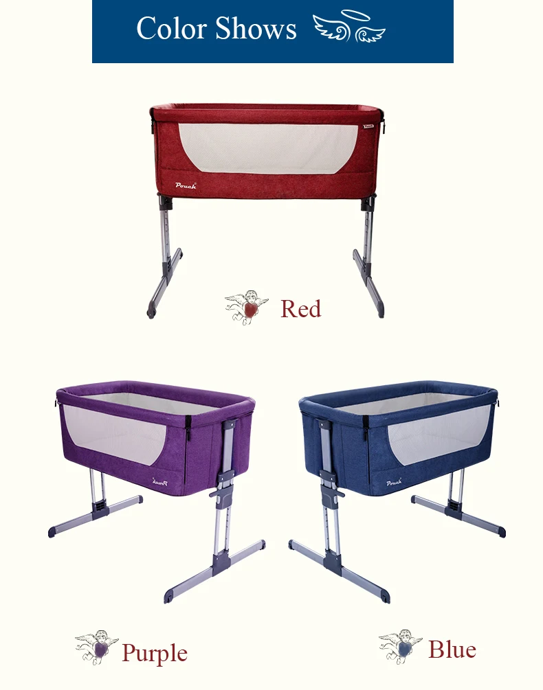  Pouch baby crib Folding crib With roller Travel bed Portable Convenience to take Quality material c