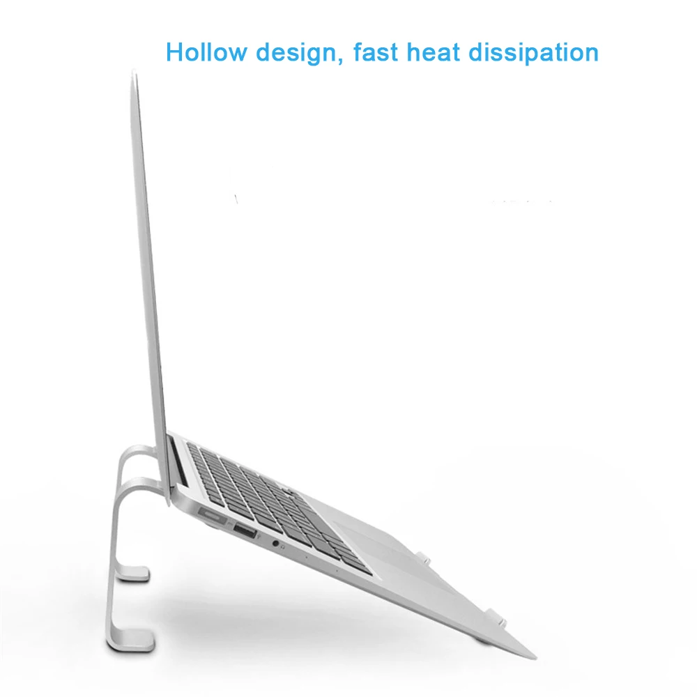 Серебристая подставка для ноутбука из алюминиевого сплава с охлаждающим вентилятором для 11-15 дюймового ноутбука, простой офисный держатель для Macbook Air Pro retina