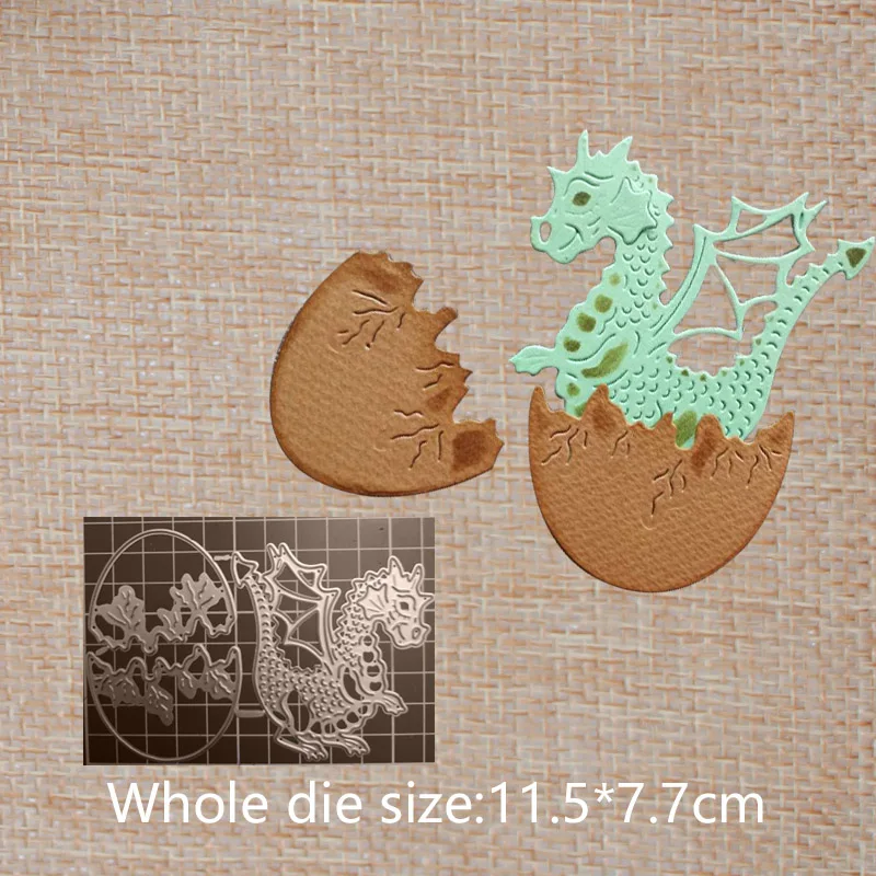 

Dinosaurs break out of the shell Metal Cutting Dies DIY Scrapbooking Embossing For Paper Cards Crafts 115*77 mm