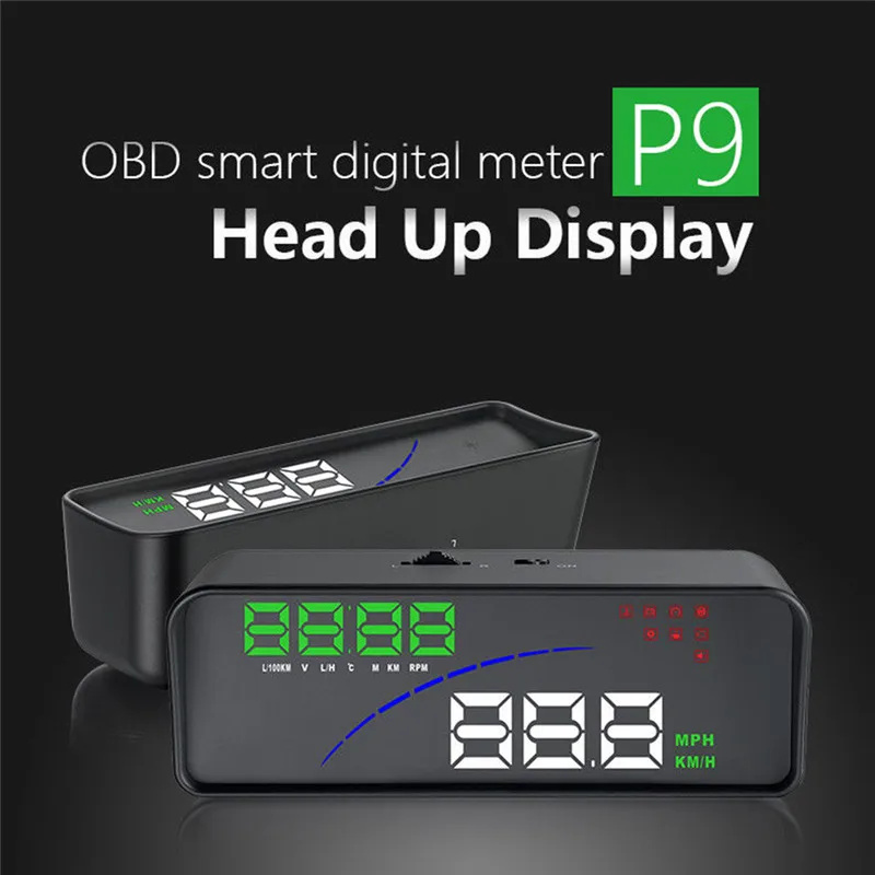 

1pc P9 HUD Windshield Projector Styling Voltage Speeding Warning etc Car Speed Projector Head Up Display OBD II EOBD