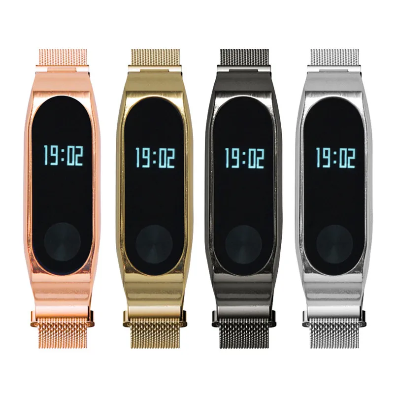 Ремешок для часов + защитный чехол Xiaomi Mi Band 2 роскошный браслет из нержавеющей