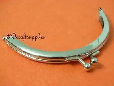 Металлический кошелек Рамка клей на застежке зажим полукруглый Серебряный 4