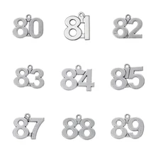 Teamer 20 stücke 80 80 81 82 83 84 85 86 87 Silber Farbe Überzogen Nummer Charme Anhänger für DIY schmuck Herstellung für Armband/Halskette