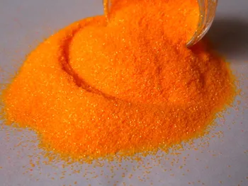 

Solvent resistant Orange Yellow fine glitter powder art