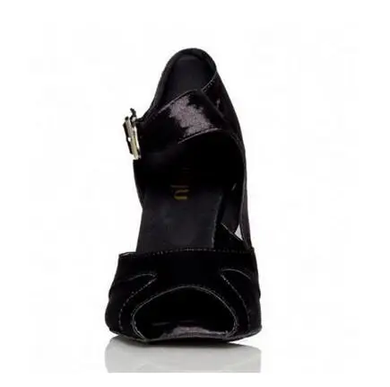 2017 Brand Women's Latin Dance Shoes Satin Ballroom Dancing Shoes Salsa Party Square Shoes 8.5cm High Heels Plus Size 3