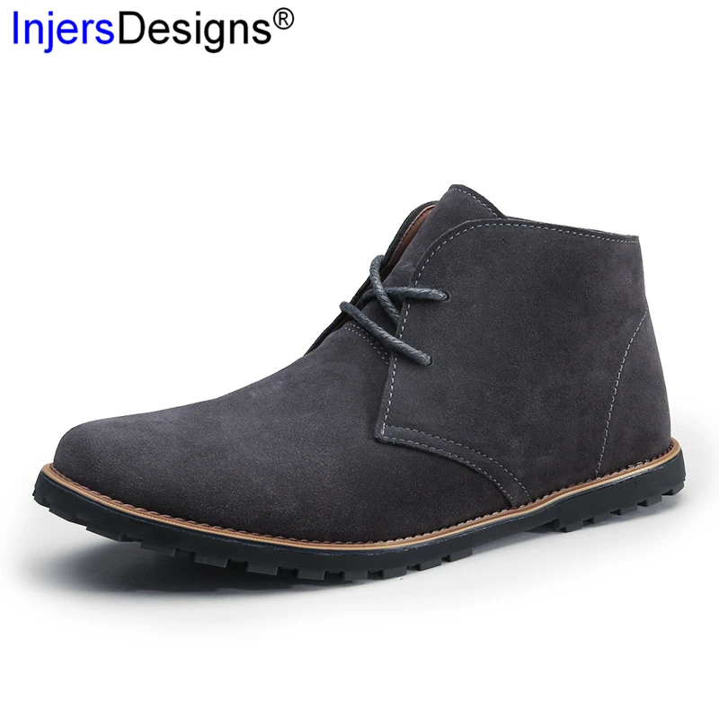 

New Arrival Chelsea Boots Men Lace-Up Comfortable Casual Leather Boots Fashion Autumn Winter Ankle Boots Botas Hombre Size 38-44