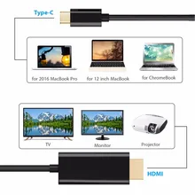 USB-C USB 3,1 type C к hdmi-кабель, адаптер 4 K концентратор USB-C Мужской кабель для зарядки с адаптером для Macbook Matebook notebook