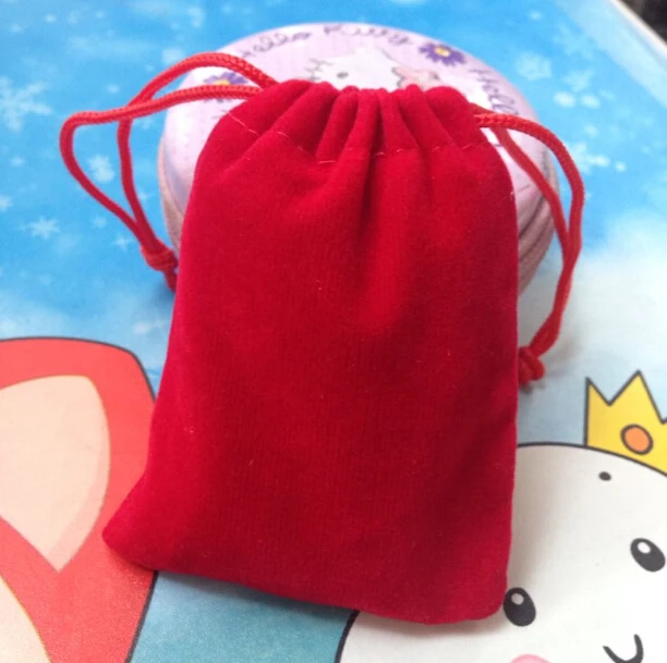 

2 piece special sale red velvet cheap jewelry bag custom 5*7cm velvet bag small wedding gift pouch ring bags earring storage bag